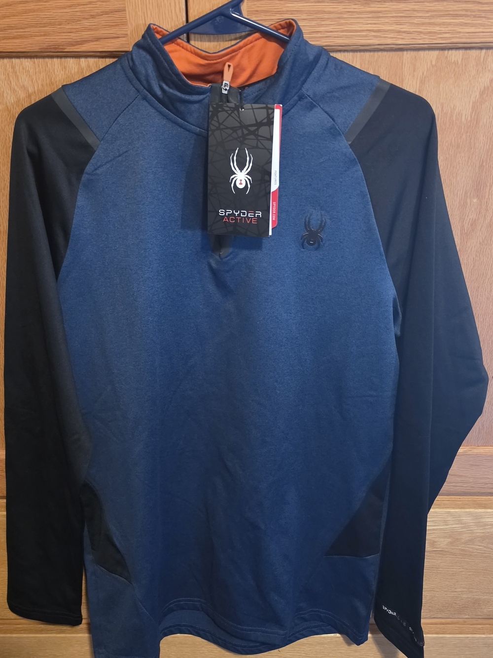 Spyder Active Blue & Black Quarter-Zip Pullover